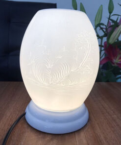 Đèn Xông Tinh Dầu Bát Tràng Dáng Trứng Trắng