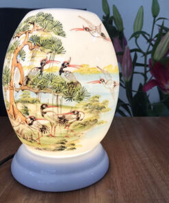 Đèn Xông Tinh Dầu Bát Tràng Dáng Trứng Tùng Hạc