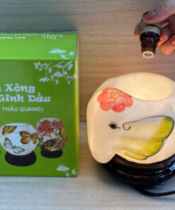Đèn Xông Tinh Dầu Bát Tràng Voi Lưng Tròn