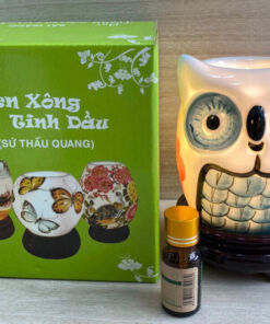 Đèn Xông Tinh Dầu Bát Tràng Chim Cú Size Vừa