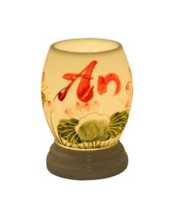 Đèn Xông Tinh Dầu Bát Tràng Dáng Trứng - Chữ An