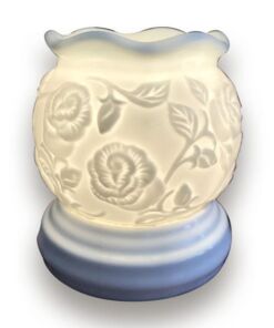 Đèn Xông Tinh Dầu Bát Tràng Miệng Loe S1 - Hoa Hồng Nổi