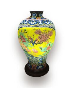 Đèn Xông Tinh Dầu Bát Tràng Vẽ Chim Trĩ - Hoa mẫu Đơn