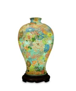 Đèn Xông Tinh Dầu Bát Tràng Vẽ Hoa Mẫu Đơn