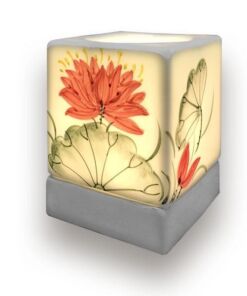 Đèn Xông Tinh Dầu Bát Tràng Dáng Vuông - Hoa Cúc