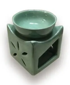 Chân Đèn Xông Tinh Dầu Bát Tràng Đốt nến - Men Ngọc