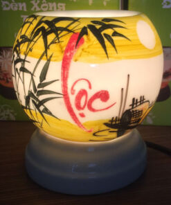 Đèn Xông Tinh Dầu Bát Tràng Mini Miệng Tròn Chữ Lộc