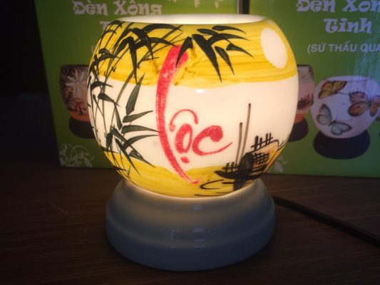 Đèn Xông Tinh Dầu Cỡ Nhỏ Miệng Tròn Chữ Lộc