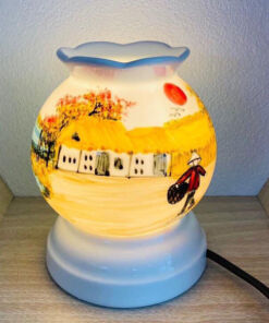 Đèn Xông Tinh Dầu Bát Tràng Mini Dáng Lượn Hoa Tulip Lớn