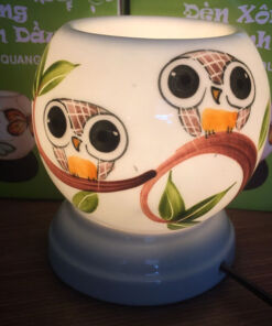 Đèn Xông Tinh Dầu Bát Tràng Mini Miệng Tròn Đôi Cú