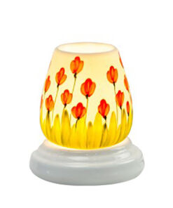 Đèn xông tinh dầu Bát Tràng vẽ Hoa Tulip
