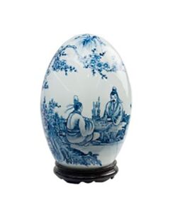 Đèn xông tinh dầu vẽ cảnh lam - Gốm sứ Bát Tràng