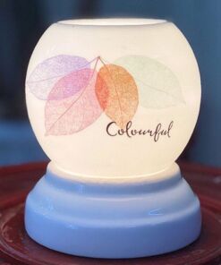 Đèn Xông Tinh Dầu Bát Tràng Mini Miệng Tròn Lá Mùa Thu S2