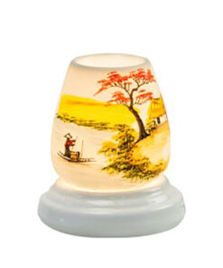 Đèn xông tinh dầu vẽ thuyền sông S2 - Gốm sứ Bát Tràng