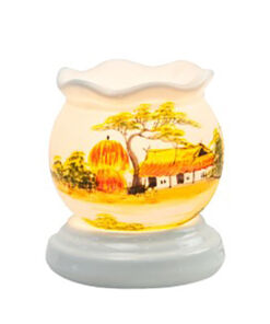 Đèn xông tinh dầu vẽ nhà tranh cổ loe S2 - Gốm sứ Bát Tràng