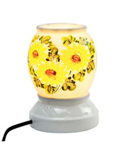 Đèn xông tinh dầu Bát Tràng vẽ hoa mặt trời