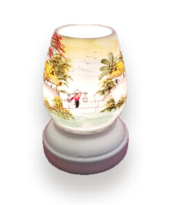 Đèn xông tinh dầu Bát Tràng vẽ cảnh cầu khỉ