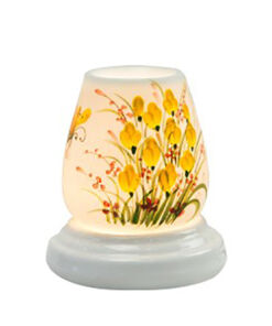 Đèn xông tinh dầu Bát Tràng vẽ hoa Tulip vàng