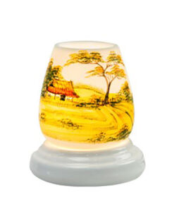 Đèn xông tinh dầu Bát Tràng vẽ đồng lúa chín vàng