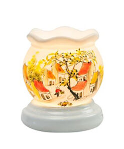 Đèn xông tinh dầu Bát Tràng vẽ cảnh thị trấn