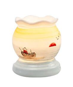 Đèn xông tinh dầu vẽ cảnh Hoàng Hôn trên sông