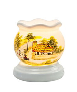 Đèn xông tinh dầu Bát Tràng vẽ cảnh câu cá