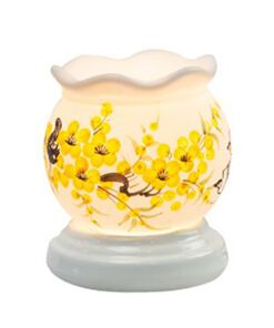 Đèn xông tinh dầu Bát Tràng vẽ hoa mai