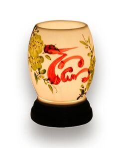 Đèn Xông Tinh Dầu Bát Tràng Dáng Trứng - Chữ Tâm size lớn