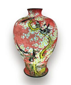 Đèn Xông Tinh Dầu Bát Tràng Vẽ Chim Trĩ - Hoa Đào