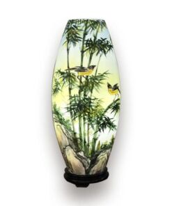 Đèn Xông Tinh Dầu Bát Tràng - Trúc Xanh- H42cm