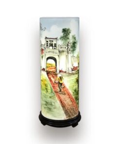 Đèn Xông Tinh Dầu Bát Tràng Dáng Ống - Đường Quê-H42cm