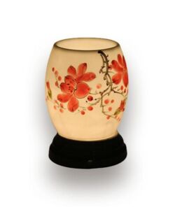 Đèn Xông Tinh Dầu Bát Tràng Dáng Trứng- Hoa Đào