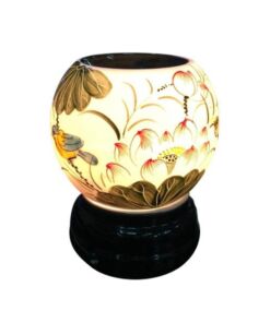 Đèn Xông Tinh Dầu Bát Tràng Tròn S1- Sen