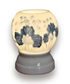 Đèn Xông Tinh Dầu Bát Tràng Tròn S1- Hoa Sen