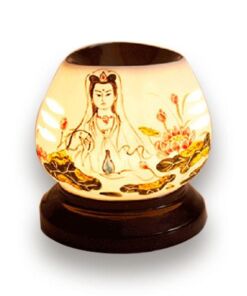 Đèn Xông Tinh Dầu Bát Tràng Tròn S1- Phật Quan Âm